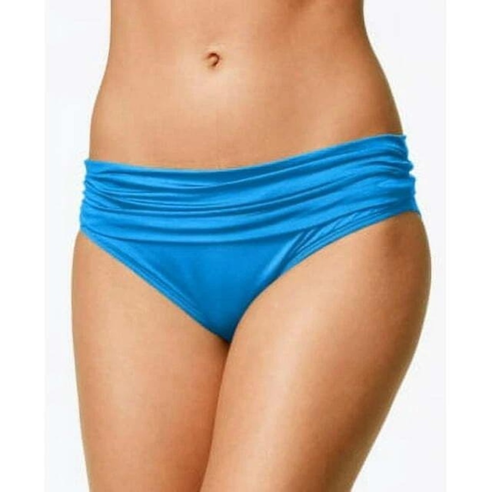 La Blanca Hipster Bikini Bottom Sz 14 Blue Ruched Side Swim Separate LB01G96 NWT